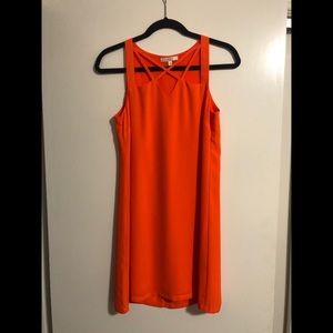 Orange criss cross dress